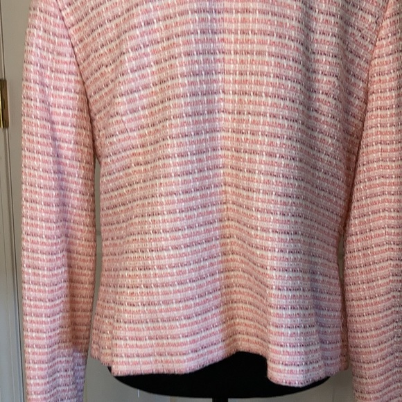 Women’s Blazer Size 12 apostrophe Pink Twead Jacket Purple Zipper in Front - Picture 8 of 14